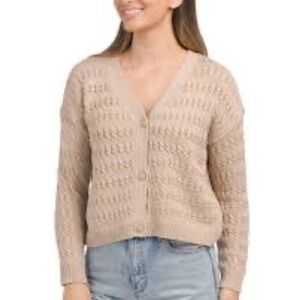 Cyrus Women's Crochet Cardigan - Tan